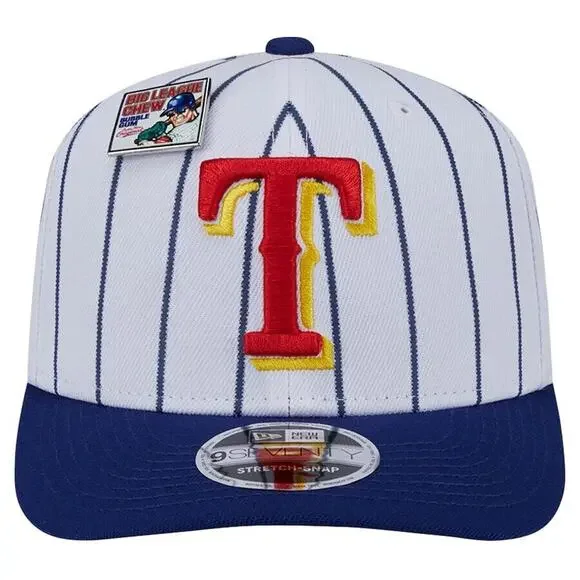 Texas Rangers Big League Chew Pinstripe New Era 9seventy Stretch Snap Back Cap